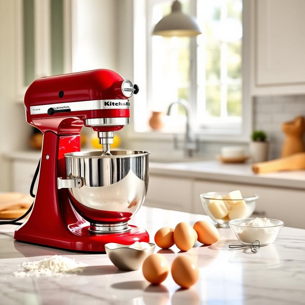 En situation - KitchenAid Artisan 5KSM175 Robot Pâtissier Rouge Empire