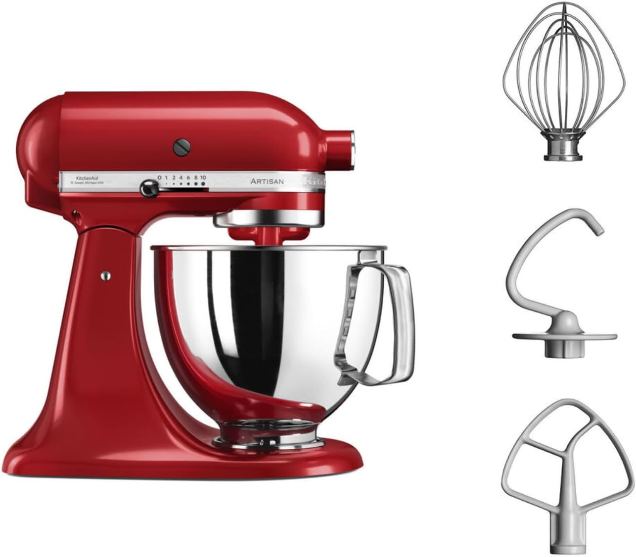 KitchenAid Artisan 5KSM175 Robot Pâtissier Rouge Empire - KitchenAid Robot pâtissier